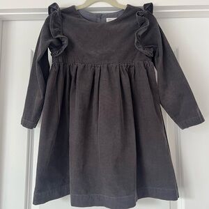 Miles The Label Girls Corduroy Gray  Dress With Ruffle Detail Size 5